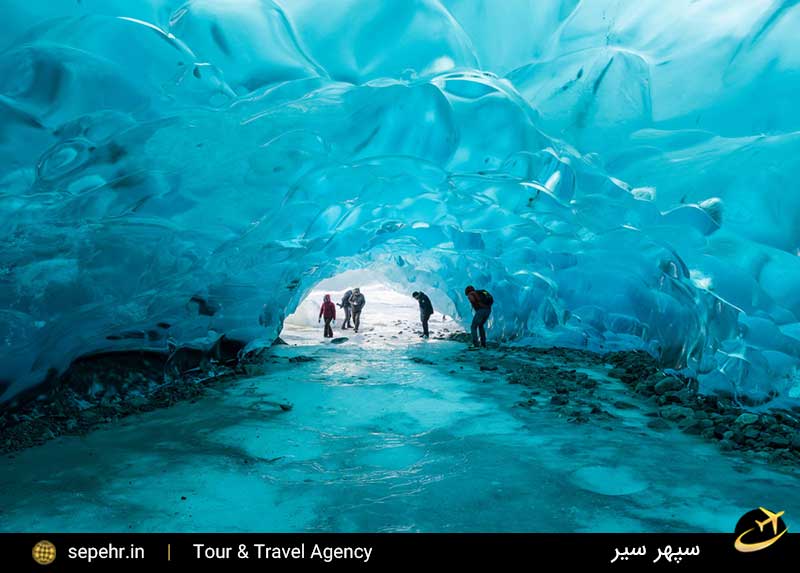 بازدید از غار یخی آلاسکا با تور ارزان قیمت سپهرسیر