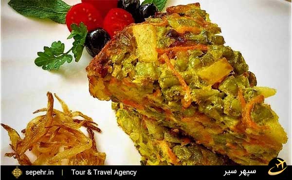کوکو لوبیا سبز- غذای خوشمزه ی تبریز- خرید بلیط هواپیما