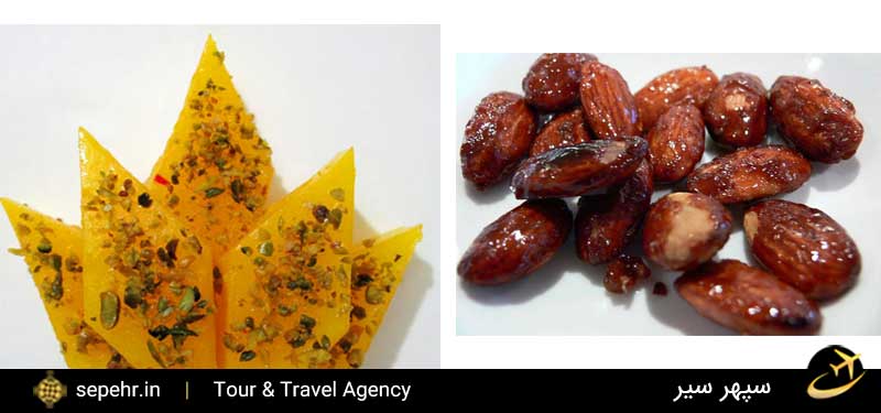 سوغاتی شیراز-بادام سوخته-مسقطی-خرید بلیط هواپیما