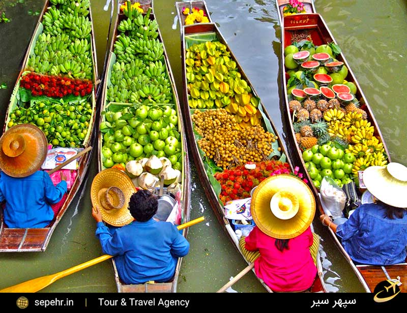 بازار روی آب بانکوک در تورهای ارزان قیمت بانکوک